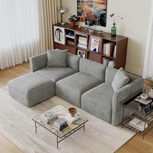L-Shaped Modular Sectional with Ottoman