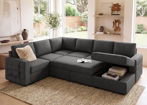 U-Shaped Storage Chaise Sleeper Sofa