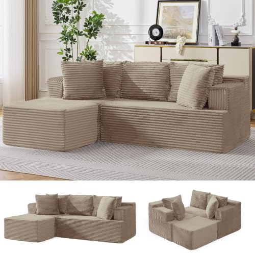 80in Cloud Sectional with Ottoman